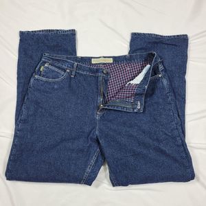 Cabela's Women's Flannel Lined Denim Jeans Size 18 long plaid print lined